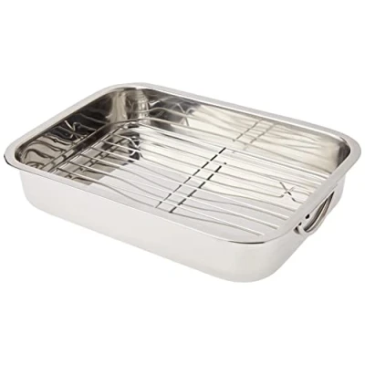Afbeelding van GSW 809351 ROESTVRIJ STAAL vierkante pan met inzetstuk 35 cm, zilver, 36,6 x 27,5 6,4 1 stuk