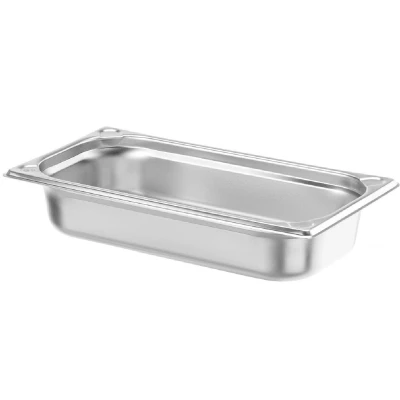 Afbeelding van HENDI Gastronorm container, temperatuurbestendig van 40 tot 300C, geschikt voor ovens, bain marie en vriezers, chafing dishes, versterkte hoeken, 2.5L, GN 1/3, 325x176x(H)65mm, roestvast staal