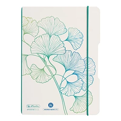 Afbeelding van Herlitz schrift A5 GREENline 40 Pag. punktiert Ginkgo