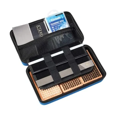 Afbeelding van XCMAN Waxing en tuning borstelset voor skiën snowboard, borstelharen van nylon, messing paardenhaar, metalen schraper, PTEX, platte vijl