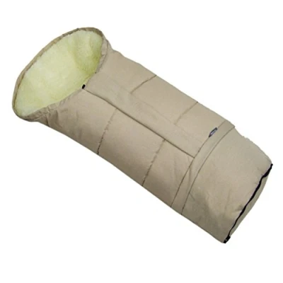 Afbeelding van Bambiniwelt Wintervoetenzak, voetenzak voor kinderwagen, buggy of slee, in mummievorm, van wol, grootte aanpasbaar, MUMIE gemêleerd (beige gemêleerd)