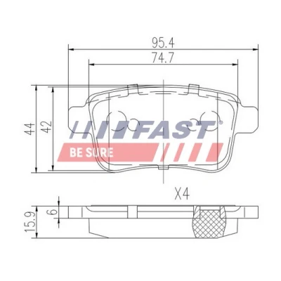 Afbeelding van Remblokkenset, schijfrem FAST FT29528