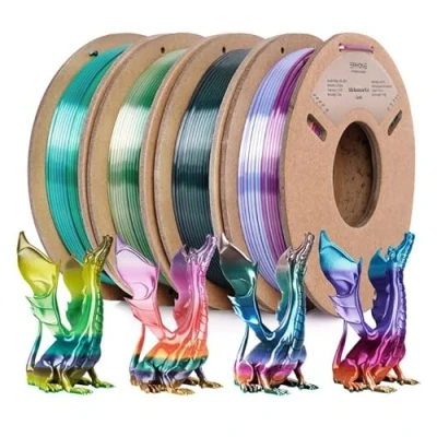 Afbeelding van Eryone Silk Rainobw PLA filament 1,75 mm, 3D printer zijden filament, +/ 0,03 0,25 kg/spoel x 4 stuks