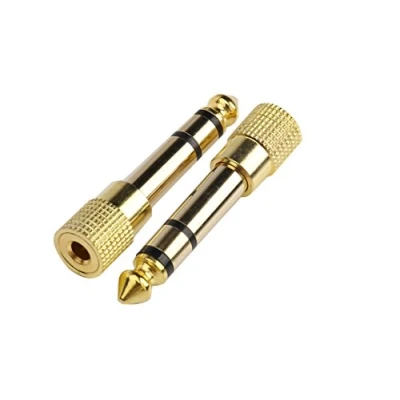 Afbeelding van Devinal, Professionele 6,35 mm jack naar 3,5 stekker adapter, TRS, AUX, stereo, audio hoofdtelefoonaansluiting, 2 stuks