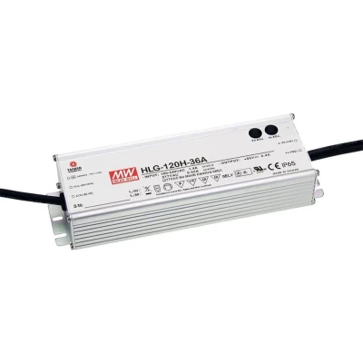Afbeelding van Mean Well HLG 120H 24B LED driver, transformator Constante spanning, stroomsterkte 120 W 5 A 12 24 V/DC Dimbaar, PFC schakeling,