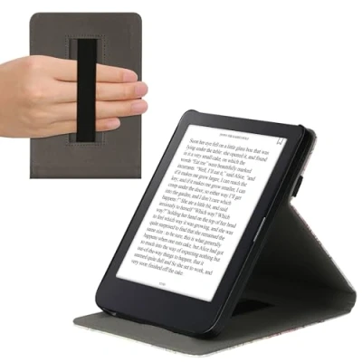 Afbeelding van kwmobile e reader hoesje compatibel met Kobo Clara 2E Kunstleren ereader cover stand Travel Wereldkaart in zwart/meerkleurig