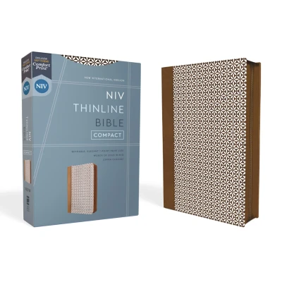 Afbeelding van Niv, Thinline Bible, Compact, Leathersoft, Brown/White, Zippered, Red Letter, Comfort Print: New International Version, Thinline, Print