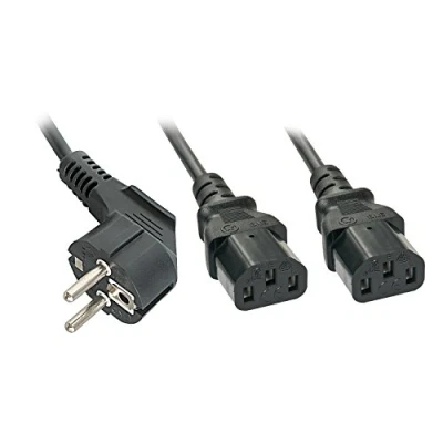 Afbeelding van LINDY IEC Y netsnoer Schuko naar 2X C13 2m