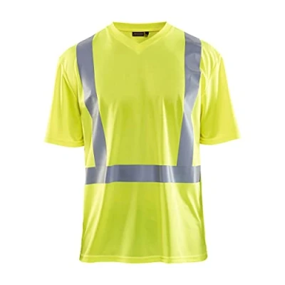 Afbeelding van T shirt High Vis lange mouw UPF 40+ UV V hals 3382 geel