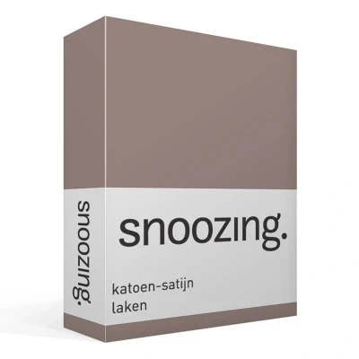 Afbeelding van Snoozing Katoen satijn Laken Tweepersoons 200x260 cm Taupe