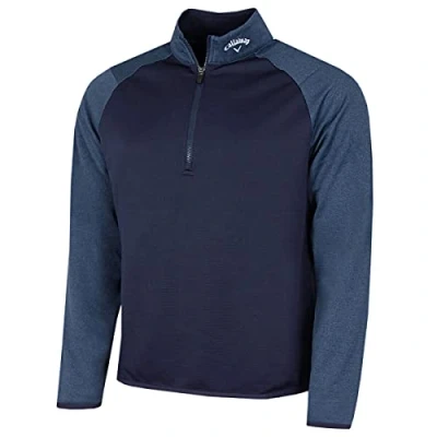 Afbeelding van Callaway Golf Heren 1/4 rits wafel tweekleurige sport trui Peacoat L