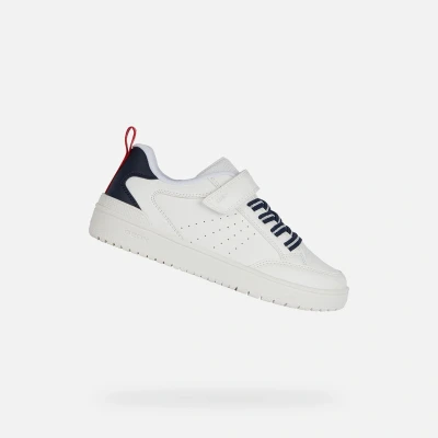 Afbeelding van Geox Washiba Sneakers laag voor kinderen, Maat: 24, White navy Leer