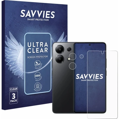 Afbeelding van Savvies (6 Stuks) Schermbeschermer voor Xiaomi Redmi Note 13 (Voor+Camera) Screen Protector Ultra Transparant