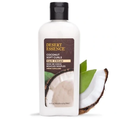Afbeelding van Desert Essence Kokosnoot glans zachte krullen haarcrème 190 ml
