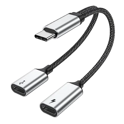 Afbeelding van MOGOOD USB C splitter naar bus adapter Y kabel (niet voor monitor) stekker 2USB dubbele aansluiting hub opladen split Mac