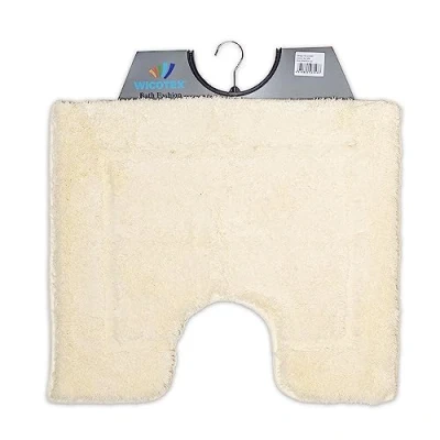 Afbeelding van Wicotex Toiletmat uni beige Antislip onderkant WC mat met uitsparing