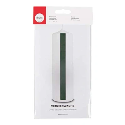 Afbeelding van Rayher 3103713 decoratieve was, donkergroen, 2 wasplaten 20 x 10 cm, wasfolie om kaarsen te versieren, kaarswas,
