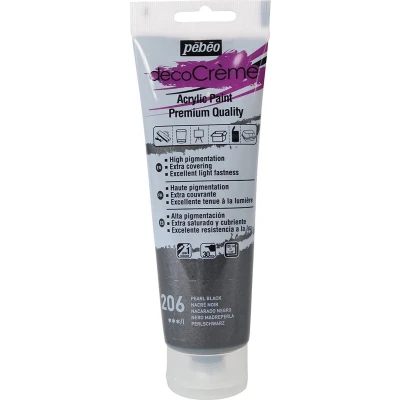 Afbeelding van Verf zwart acryl parelmoer 120 ml Pébéo