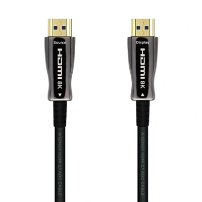 Afbeelding van AISENS A153 0523 HDMI kabel V2.1 AOC Ultra High Speed/HEC 8K @60Hz 4K @120Hz 4:4 48Gbps, A/M A/M, zwart, 70 m