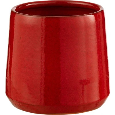 Afbeelding van J Line bloempot Rond keramiek rood small