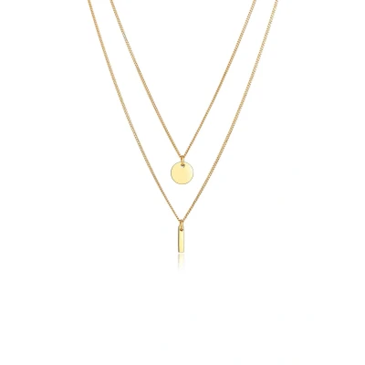 Afbeelding van Elli Layer GEO Ketting goldcoloured, Dames, Maat: 45, Gold coloured