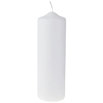 Afbeelding van Rayher 3140700 stompkaars, wit, rond, 100% paraffine, hoogte 8 x 25 cm, ronde kaars, doopkaars, onbewerkte kaarsen om te versieren en knutselen