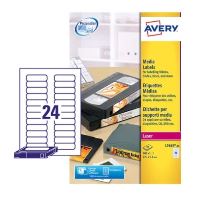 Afbeelding van Etiket Avery L7665 25 72x21.2mm voor datatape&#039;s 600stuks