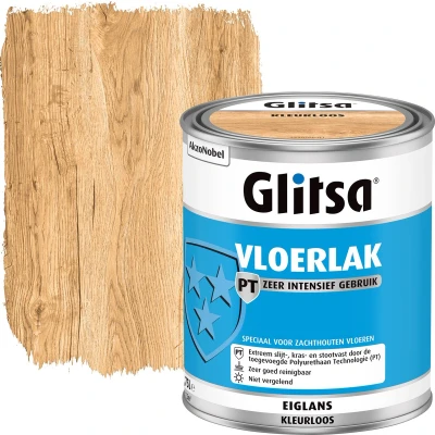 Afbeelding van Glitsa Acryl Vloerlak Eiglans Blank 0,75l Blanke lak &amp; Beits