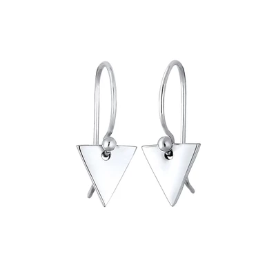 Afbeelding van Elli Ohrringe Dreieck GEO Minimal Trend 925 Silber Oorbellen, Dames, Maat: One Size,