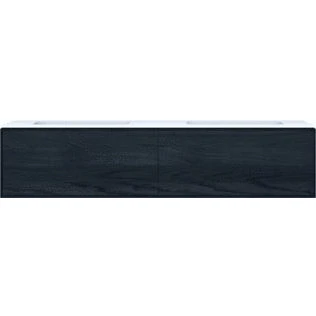 Afbeelding van Looox solid facet 160cm surface wb 500 2 la black meubel swf1600bl