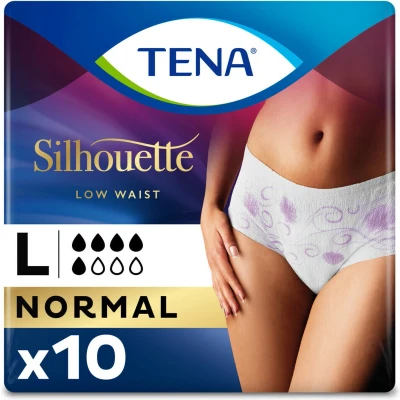 Afbeelding van 6x TENA Pants Silhouette Normal Blanc Lage Taille Large 10 stuks