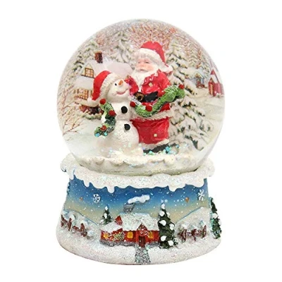 Afbeelding van Dekohelden24 Prachtige sneeuwbol, kerstman en sneeuwpop, afmetingen H/B/Ø kogel: ca. 8,5 x 7 cm/Ø 6,5 cm, 500892 B