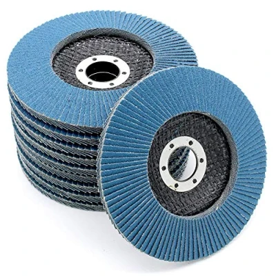 Afbeelding van Professionele waaierschijven, blauw, 20 stuks, Ø 115 mm, mixpack (5 x korrel 40/60/80/120), inox, slijpschijven, lamellschijven