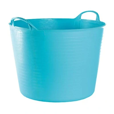 Afbeelding van RED HOG Container Emmermand Flexible Flexi Multifunctioneel, voor Huis, Stal, Tuin, Garage, Dierenvoeding, Mengen, Opslag, Dragen, Water Geven, Wassen, Sterkte 120 kg, 44x33x35cm 42L Turquoise