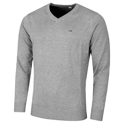 Afbeelding van Calvin Klein Heren trui met V hals Grijze Mergel XL
