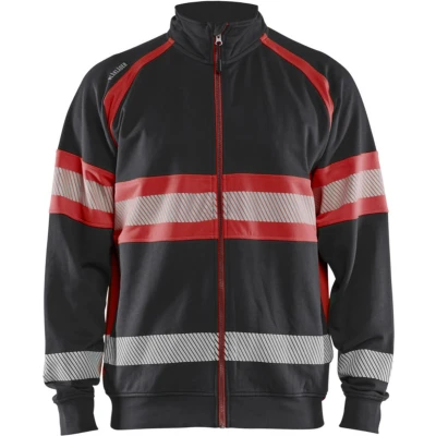 Afbeelding van Blaklader High Vis sweater 3551 1158 Zwart/High Rood L