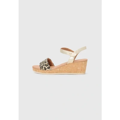 Afbeelding van Marco Tozzi Sandalen met enkelbandjes, Dames, Maat: 39, Leo dune comb Leer en textiel