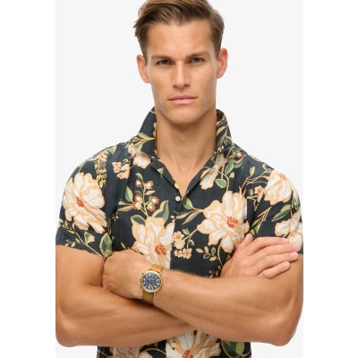 Afbeelding van Superdry Overhemd Short Sleeve Print Donkerblauw (navy) Overhemden Casual