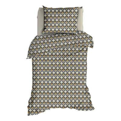Afbeelding van Dekbedovertrek Romanette Honky Tonk Beige Grijs Katoen 140 x 200 / 220 cm 1 Persoons