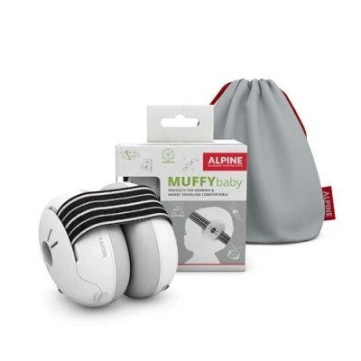 Afbeelding van Alpine Muffy baby zwart/wit oorkap (1 st)