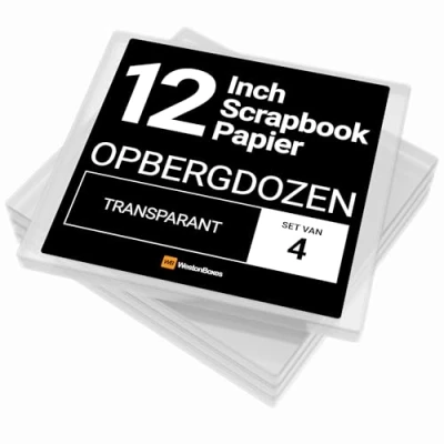 Afbeelding van WestonBoxes 31 x 33,5 cm, kunststof opbergdoos voor scrapbooking en papierambachten 2,6 liter volume (4 stuks)