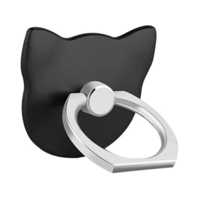 Afbeelding van MuStone Telefoonhouder, mobiele telefoon vinger ringhouder, universele smartphone beugel kat ring grip standaard voor iphone XS X 8 7 6 6S 5 5C 5S, Samsung Galaxy S9 S8 S7Edge S7 S6 Note 5, tablet (zwart)