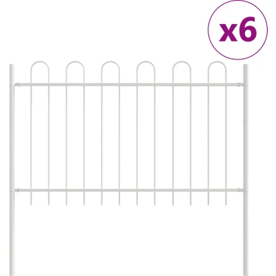 Afbeelding van vidaXL Tuinhek met Hoepel Top Wit 10,2x1,2 m Staal