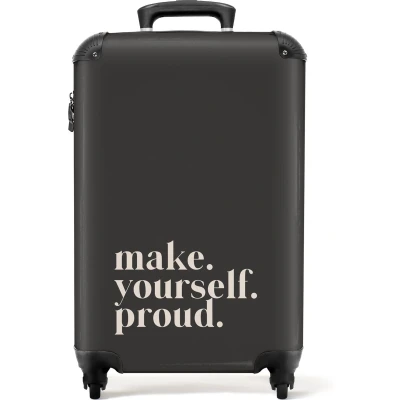 Afbeelding van NoBoringSuitcases.com® Grijze handbagage koffer 55x35x25