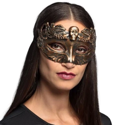 Afbeelding van Boland 72327 Oogmasker doodshoofd, doodshoofdmasker, masker voor kostuums, carnaval, themafeesten en Halloween