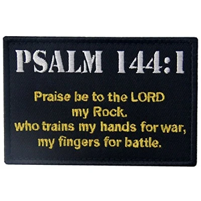 Afbeelding van EmbTao Tactisch Psalm 144:1 BNW strijd Moral geborduurde patch met klittenbandsluiting