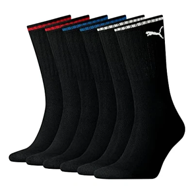 Afbeelding van Puma Sokken 3P Crew Sock Stripe Zwart Maat 39/42