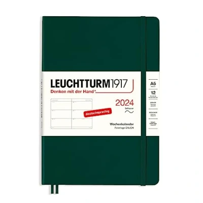 Afbeelding van LEUCHTTURM1917 367651 weekkalender medium (A5) 2024, softcover, Forest Green, Duits, 12 maanden