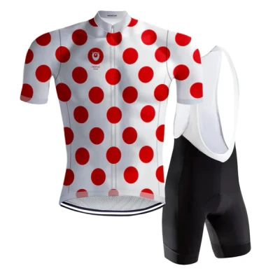 Afbeelding van Retro Wielertenue Bolletjestrui REDTED