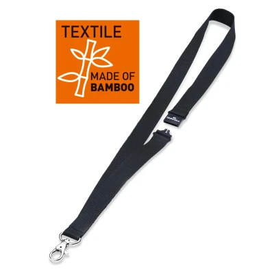 Afbeelding van Durable textielkoord 20 ECO met karabijnhaak, zwart, pak van 10 stuks badge